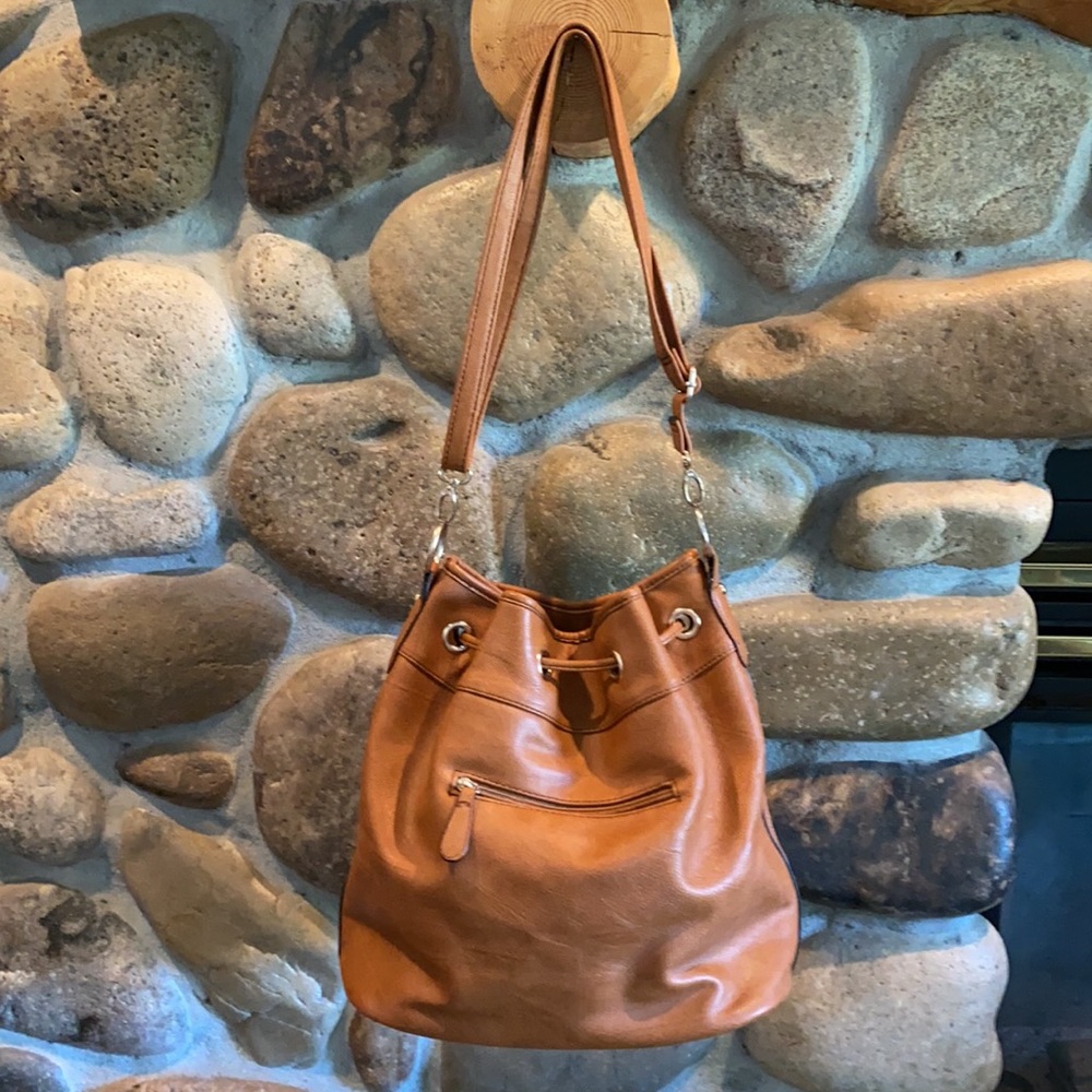 Scarleton Large Drawstring Brown Bag - Picture 2 of 12
